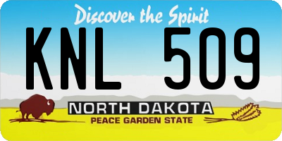 ND license plate KNL509