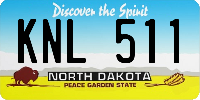 ND license plate KNL511