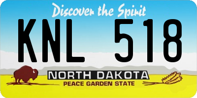 ND license plate KNL518