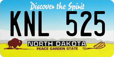 ND license plate KNL525