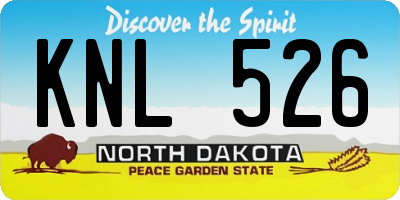 ND license plate KNL526