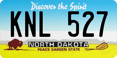 ND license plate KNL527