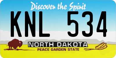 ND license plate KNL534