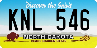 ND license plate KNL546