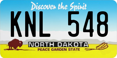 ND license plate KNL548