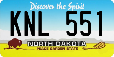 ND license plate KNL551