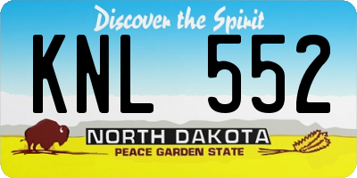 ND license plate KNL552