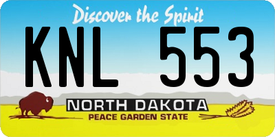 ND license plate KNL553