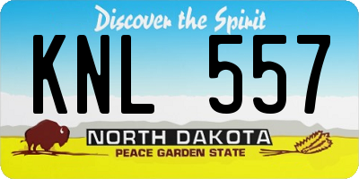 ND license plate KNL557