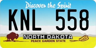 ND license plate KNL558
