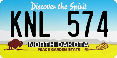ND license plate KNL574