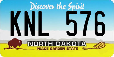 ND license plate KNL576