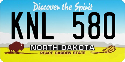 ND license plate KNL580