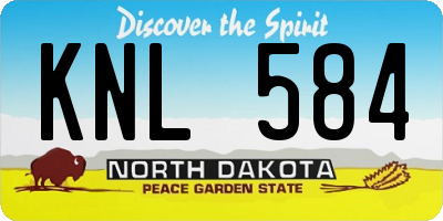 ND license plate KNL584