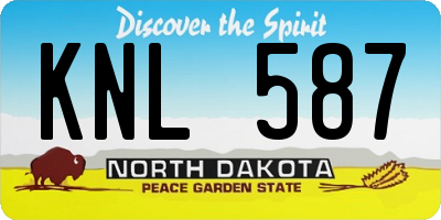 ND license plate KNL587