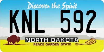 ND license plate KNL592