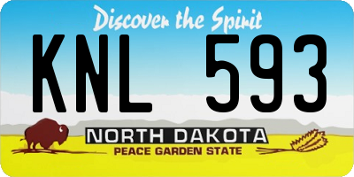 ND license plate KNL593