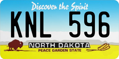 ND license plate KNL596