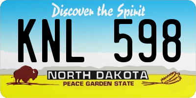 ND license plate KNL598
