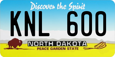ND license plate KNL600