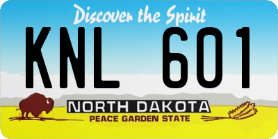 ND license plate KNL601