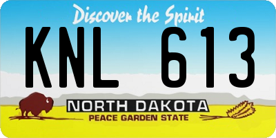 ND license plate KNL613