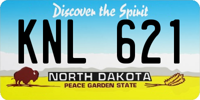 ND license plate KNL621