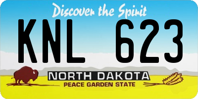 ND license plate KNL623