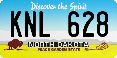 ND license plate KNL628