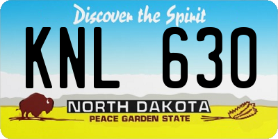 ND license plate KNL630