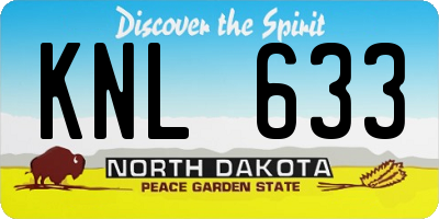 ND license plate KNL633