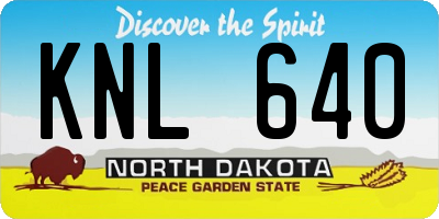ND license plate KNL640