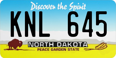 ND license plate KNL645