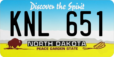 ND license plate KNL651