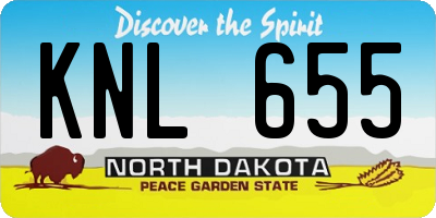 ND license plate KNL655