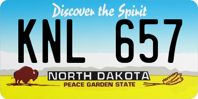 ND license plate KNL657