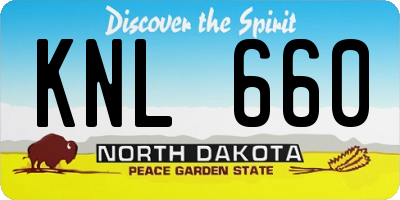 ND license plate KNL660