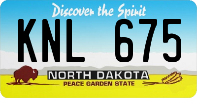 ND license plate KNL675