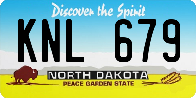 ND license plate KNL679