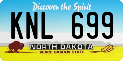 ND license plate KNL699