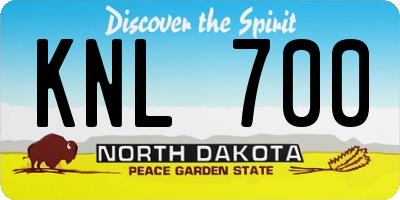 ND license plate KNL700