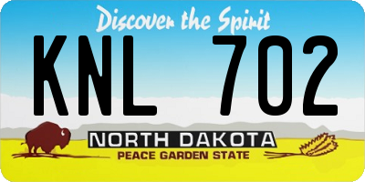 ND license plate KNL702