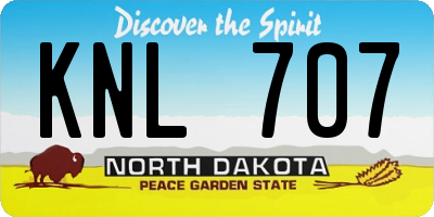 ND license plate KNL707