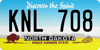 ND license plate KNL708