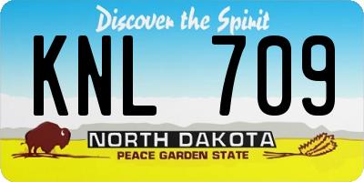 ND license plate KNL709