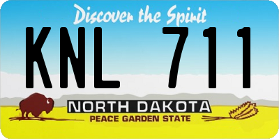 ND license plate KNL711