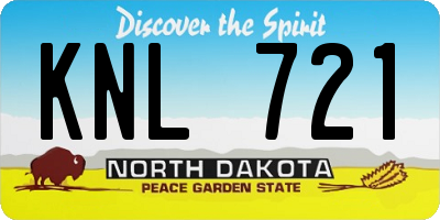 ND license plate KNL721