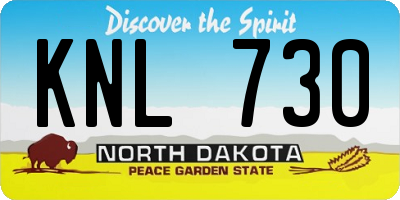 ND license plate KNL730