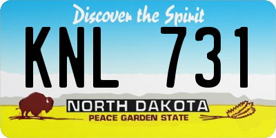ND license plate KNL731