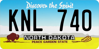 ND license plate KNL740